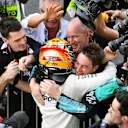 Lewis Hamilton (GBR) Mercedes AMG F1 celebrates in parc ferme at Formula One World Championship, Rd16, Japanese Grand Prix, Race, Suzuka, Japan, Sunday 8 October 2017. © Mark Sutton/Sutton Images