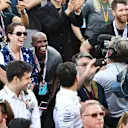 Mo Farah (GBR) celebrates in parc ferme at Formula One World Championship, Rd16, Japanese Grand Prix, Race, Suzuka, Japan, Sunday 8 October 2017. © Mark Sutton/Sutton Images