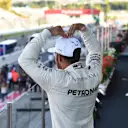 Race winner Lewis Hamilton (GBR) Mercedes AMG F1 celebrates on the podium at Formula One World Championship, Rd16, Japanese Grand Prix, Race, Suzuka, Japan, Sunday 8 October 2017. © Mark Sutton/Sutton Images