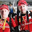 Kimi Raikkonen (FIN) Ferrari and Sebastian Vettel (GER) Ferrari fans and masks at Formula One World Championship, Rd16, Japanese Grand Prix, Preparations, Suzuka, Japan, Thursday 5 October 2017. © Mark Sutton/Sutton Images