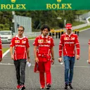 Sebastian Vettel (GER) Ferrari and Antonio Giovinazzi (ITA) Ferrari walk the track at Formula One World Championship, Rd16, Japanese Grand Prix, Preparations, Suzuka, Japan, Thursday 5 October 2017. © Kym Illman/Sutton Images