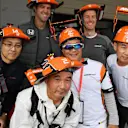 McLaren fans and hats with Mark Temple (GBR) McLaren Race Engineer at Formula One World Championship, Rd16, Japanese Grand Prix, Preparations, Suzuka, Japan, Thursday 5 October 2017. © Mark Sutton/Sutton Images