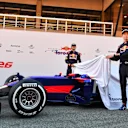 Daniil Kvyat (RUS) Scuderia Toro Rosso and Carlos Sainz jr (ESP) Scuderia Toro Rosso unveil the new Scuderia Toro Rosso STR12 at Scuderia Toro Rosso STR12 Launch, Barcelona, Spain, 26 February 2017. © Sutton Images