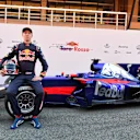 Daniil Kvyat (RUS) Scuderia Toro Rosso and Carlos Sainz jr (ESP) Scuderia Toro Rosso with the new Scuderia Toro Rosso STR12 at Scuderia Toro Rosso STR12 Launch, Barcelona, Spain, 26 February 2017. © Sutton Images
