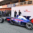 Franz Tost (AUT) Scuderia Toro Rosso Team Principal and James Key (GBR) Scuderia Toro Rosso Technical Director with the new Scuderia Toro Rosso STR12 at Scuderia Toro Rosso STR12 Launch, Barcelona, Spain, 26 February 2017. © Sutton Images