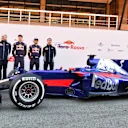 Franz Tost (AUT) Scuderia Toro Rosso Team Principal, Daniil Kvyat (RUS), Carlos Sainz jr (ESP) and James Key (GBR) Scuderia Toro Rosso Technical Director at Scuderia Toro Rosso STR12 Launch, Barcelona, Spain, 26 February 2017. © Sutton Images