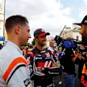 Stoffel Vandoorne (BEL) McLaren, Romain Grosjean (FRA) Haas F1 and Daniel Ricciardo (AUS) Red Bull