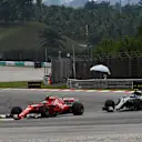 Kimi Raikkonen (FIN) Ferrari SF70-H and Valtteri Bottas (FIN) Mercedes-Benz F1 W08 Hybrid at Formula One World Championship, Rd15, Malaysian Grand Prix, Practice, Sepang, Malaysia, Friday 29 September 2017. © Mark Sutton/Sutton Images
