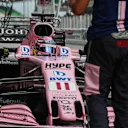 Sergio Perez (MEX) Force India VJM10 makes a practice pitstop at Formula One World Championship, Rd15, Malaysian Grand Prix, Practice, Sepang, Malaysia, Friday 29 September 2017. © Kym Illman/Sutton Images