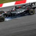 Romain Grosjean (FRA) Haas VF-17 locks up at Formula One World Championship, Rd15, Malaysian Grand Prix, Practice, Sepang, Malaysia, Friday 29 September 2017. © Manuel Goria/Sutton Images