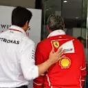 Toto Wolff (AUT) Mercedes AMG F1 Director of Motorsport amd Maurizio Arrivabene (ITA) Ferrari Team Principal at Formula One World Championship, Rd15, Malaysian Grand Prix, Practice, Sepang, Malaysia, Friday 29 September 2017. © Mark Sutton/Sutton Images