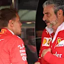 Sebastian Vettel (GER) Ferrari and Maurizio Arrivabene (ITA) Ferrari Team Principal at Formula One World Championship, Rd15, Malaysian Grand Prix, Practice, Sepang, Malaysia, Friday 29 September 2017. © Mark Sutton/Sutton Images