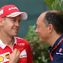 Sebastian Vettel (GER) Ferrari and Frederic Vasseur (FRA) Sauber Team Principal at Formula One World Championship, Rd15, Malaysian Grand Prix, Practice, Sepang, Malaysia, Friday 29 September 2017. © Kym Illman/Sutton Images