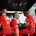 Maurizio Arrivabene (ITA) Ferrari Team Principal and the Ferrari pit wall gantry at Formula One World Championship, Rd15, Malaysian Grand Prix, Qualifying, Sepang, Malaysia, Saturday 30 September 2017. © Mark Sutton/Sutton Images