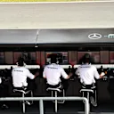 Mercedes-Benz F1 W08 Hybrid pit wall gantry at Formula One World Championship, Rd15, Malaysian Grand Prix, Qualifying, Sepang, Malaysia, Saturday 30 September 2017. © Manuel Goria/Sutton Images