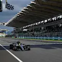 Pole sitter Lewis Hamilton (GBR) Mercedes-Benz F1 W08 Hybrid takes the chequered flag at the end of Qualifying at Formula One World Championship, Rd15, Malaysian Grand Prix, Qualifying, Sepang, Malaysia, Saturday 30 September 2017. © Manuel Goria/Sutton I