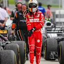 Sebastian Vettel (GER) Ferrari in parc ferme at Formula One World Championship, Rd15, Malaysian Grand Prix, Race, Sepang, Malaysia, Sunday 1 October 2017. © Kym Illman/Sutton Images