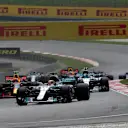Lewis Hamilton (GBR) Mercedes-Benz F1 W08 Hybrid leads at the start of the race at Formula One World Championship, Rd15, Malaysian Grand Prix, Race, Sepang, Malaysia, Sunday 1 Octoberr 2017. © Manuel Goria/Sutton Images