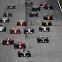Lewis Hamilton (GBR) Mercedes-Benz F1 W08 Hybrid leads at the start of the race at Formula One World Championship, Rd15, Malaysian Grand Prix, Race, Sepang, Malaysia, Sunday 1 Octoberr 2017. © Zak Mauger/LAT/Sutton Images