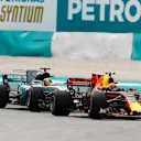 Max Verstappen (NED) Red Bull Racing RB13 overtakes Lewis Hamilton (GBR) Mercedes-Benz F1 W08 Hybrid at Formula One World Championship, Rd15, Malaysian Grand Prix, Race, Sepang, Malaysia, Sunday 1 Octoberr 2017. © Steven Tee/LAT/Sutton Images
