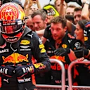 Race winner Max Verstappen (NED) Red Bull Racing celebrates in parc ferme at Formula One World Championship, Rd15, Malaysian Grand Prix, Race, Sepang, Malaysia, Sunday 1 Octoberr 2017. © Kym Illman/Sutton Images