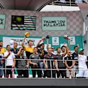 Drivers on the podium at Formula One World Championship, Rd15, Malaysian Grand Prix, Race, Sepang, Malaysia, Sunday 1 Octoberr 2017. © Mark Sutton/Sutton Images