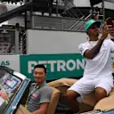 Lewis Hamilton (GBR) Mercedes AMG F1 on the drivers parade at Formula One World Championship, Rd15, Malaysian Grand Prix, Race, Sepang, Malaysia, Sunday 1 Octoberr 2017. © Mark Sutton/Sutton Images