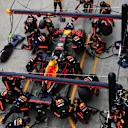 Daniel Ricciardo (AUS) Red Bull Racing RB13 pit stop at Formula One World Championship, Rd15, Malaysian Grand Prix, Race, Sepang, Malaysia, Sunday 1 October 2017. © Mark Sutton/Sutton Images
