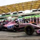 Force India mechanics make a practice pitstop in the Force India VJM10 at Formula One World Championship, Rd15, Malaysian Grand Prix, Preparations, Sepang, Malaysia, Thursday 28 September 2017. © Sutton Images