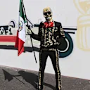 Day of the Dead character with Mexican flag at Formula One World Championship, Rd18, Mexican Grand Prix, Practice, Circuit Hermanos Rodriguez, Mexico City, Mexico, Friday 27 October 2017. © Mark Sutton/Sutton Images