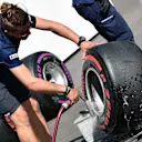 Sauber mechanic washes Pirelli tyre at Formula One World Championship, Rd18, Mexican Grand Prix, Practice, Circuit Hermanos Rodriguez, Mexico City, Mexico, Friday 27 October 2017. © Mark Sutton/Sutton Images