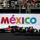 Stoffel Vandoorne (BEL) McLaren MCL32 passes the car of Pierre Gasly (FRA) Scuderia Toro Rosso STR12 after stopping on track in FP3 at Formula One World Championship, Rd18, Mexican Grand Prix, Qualifying, Circuit Hermanos Rodriguez, Mexico City, Mexico, S