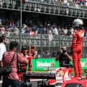 Pole sitter Sebastian Vettel (GER) Ferrari SF70-H celebrates in parc ferme at Formula One World Championship, Rd18, Mexican Grand Prix, Qualifying, Circuit Hermanos Rodriguez, Mexico City, Mexico, Saturday 28 October 2017. © Mirko Stange/Sutton Images