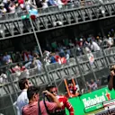 Pole sitter Sebastian Vettel (GER) Ferrari SF70-H celebrates in parc ferme at Formula One World Championship, Rd18, Mexican Grand Prix, Qualifying, Circuit Hermanos Rodriguez, Mexico City, Mexico, Saturday 28 October 2017. © Mirko Stange/Sutton Images