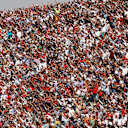 Fans in the grandstand observe the National Anthem at Formula One World Championship, Rd18, Mexican Grand Prix, Race, Circuit Hermanos Rodriguez, Mexico City, Mexico, Sunday 29 October 2017. © Kym Illman/Sutton Images