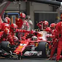 Kimi Raikkonen (FIN) Ferrari SF70-H makes a pitstop at Formula One World Championship, Rd18, Mexican Grand Prix, Race, Circuit Hermanos Rodriguez, Mexico City, Mexico, Sunday 29 October 2017. © Mirko Stange/Sutton Images