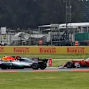 Max Verstappen (NED) Red Bull Racing RB13, Lewis Hamilton (GBR) Mercedes-Benz F1 W08 Hybrid and Sebastian Vettel (GER) Ferrari SF70-H battle at the start of the race at Formula One World Championship, Rd18, Mexican Grand Prix, Race, Circuit Hermanos Rodri