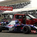 The car of race retiree Brendon Hartley (NZL) Scuderia Toro Rosso STR12 and marshals at Formula One World Championship, Rd18, Mexican Grand Prix, Race, Circuit Hermanos Rodriguez, Mexico City, Mexico, Sunday 29 October 2017. © Kym Illman/Sutton Images