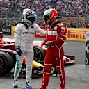 Bottas (FIN) Mercedes AMG F1 and Raikkonen (FIN) Ferrari celebrate in parc ferme at Formula One World Championship, Rd18, Mexican Grand Prix, Race, Circuit Hermanos Rodriguez, Mexico City, Mexico, Sunday 29 October 2017. © Manuel Goria/Sutton Images