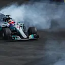 World Champion Lewis Hamilton (GBR) Mercedes-Benz F1 W08 Hybrid celebrates with donuts at Formula One World Championship, Rd18, Mexican Grand Prix, Race, Circuit Hermanos Rodriguez, Mexico City, Mexico, Sunday 29 October 2017. © Kym Illman/Sutton Images