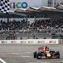 Race winner Max Verstappen (NED) Red Bull Racing RB13 takes the chequered flag at Formula One World Championship, Rd18, Mexican Grand Prix, Race, Circuit Hermanos Rodriguez, Mexico City, Mexico, Sunday 29 October 2017. © Mirko Stange/Sutton Images