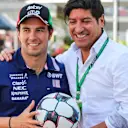 Sergio Perez (MEX) Force India with Ivan Zamorano (CHI) Football Player at Formula One World Championship, Rd18, Mexican Grand Prix, Preparations, Circuit Hermanos Rodriguez, Mexico City, Mexico, Thursday 26 October 2017. © Kym Illman/Sutton Images