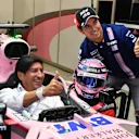 Sergio Perez (MEX) Force India VJM10 and Ivan Zamorano (CHI) Football Player at Formula One World Championship, Rd18, Mexican Grand Prix, Preparations, Circuit Hermanos Rodriguez, Mexico City, Mexico, Thursday 26 October 2017. © Mark Sutton/Sutton Images
