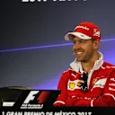 Sebastian Vettel (GER) Ferrari in the Press Conference at Formula One World Championship, Rd18, Mexican Grand Prix, Preparations, Circuit Hermanos Rodriguez, Mexico City, Mexico, Thursday 26 October 2017. © Kym Illman/Sutton Images