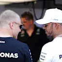 Valtteri Bottas (FIN) Mercedes AMG F1 and Lewis Hamilton (GBR) Mercedes AMG F1 at Formula One World Championship, Rd6, Monaco Grand Prix, Monte-Carlo, Monaco, Friday 26 May 2017. © Sutton Images