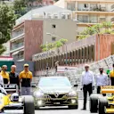 Alain Prost (FRA) Renault RS40 and Jean-Pierre Jabouille (FRA)Renault RS01 at Formula One World Championship, Rd6, Monaco Grand Prix, Monte-Carlo, Monaco, Friday 26 May 2017. © Sutton Images