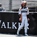 Stoffel Vandoorne (BEL) McLaren walks in after crashing in Q2 at Formula One World Championship, Rd6, Monaco Grand Prix, Qualifying, Monte-Carlo, Monaco, Saturday 27 May 2017. © Sutton Images