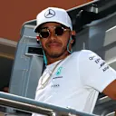 Lewis Hamilton (GBR) Mercedes AMG F1 on the drivers parade at Formula One World Championship, Rd6, Monaco Grand Prix, Race, Monte-Carlo, Monaco, Sunday 28 May 2017. © Sutton Images