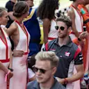 Romain Grosjean (FRA) Haas F1 on the drivers parade at Formula One World Championship, Rd6, Monaco Grand Prix, Race, Monte-Carlo, Monaco, Sunday 28 May 2017. © Sutton Images