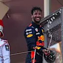 Daniel Ricciardo (AUS) Red Bull Racing celebrates on the podium with the champagne at Formula One World Championship, Rd6, Monaco Grand Prix, Race, Monte-Carlo, Monaco, Sunday 28 May 2017. © Sutton Images